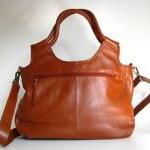 Leather Handbag Satchel Tote Btrown